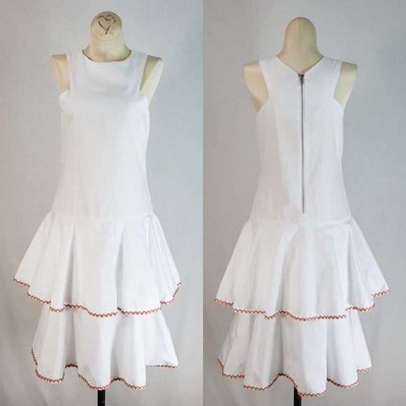 MLM Label Arles Tier Dress Small Womens Sleeveless Ruffle Layered  Summer Sheath - Picture 1 of 16